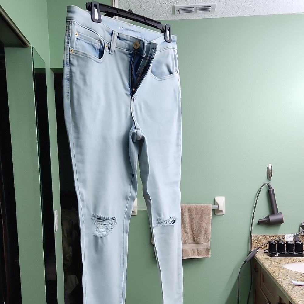 Blue Skinny Distressed Jeans